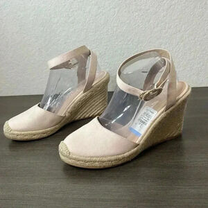 Stuart Weitzman Women's White Mykonos Closed-Toe Espadrille Wedge Shoe Size 10